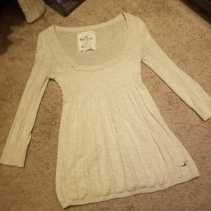 Hollister vintage oatmeal babydoll sweater top y2k